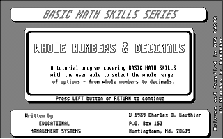 Basic Math Skills Series - Whole Numbers & Decimals atari screenshot